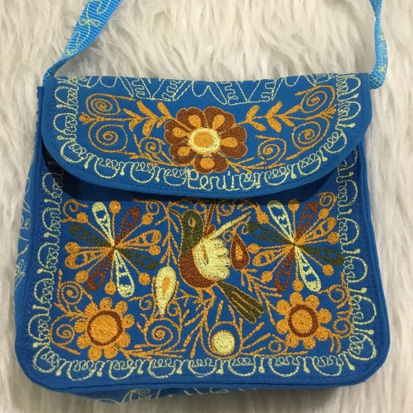 Boho handmade embroidered purse from Peru - Picture 3 of 7